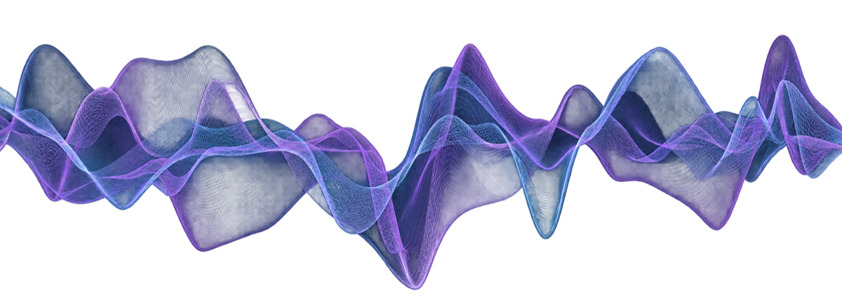 Layered slate and amethyst audio waveform
